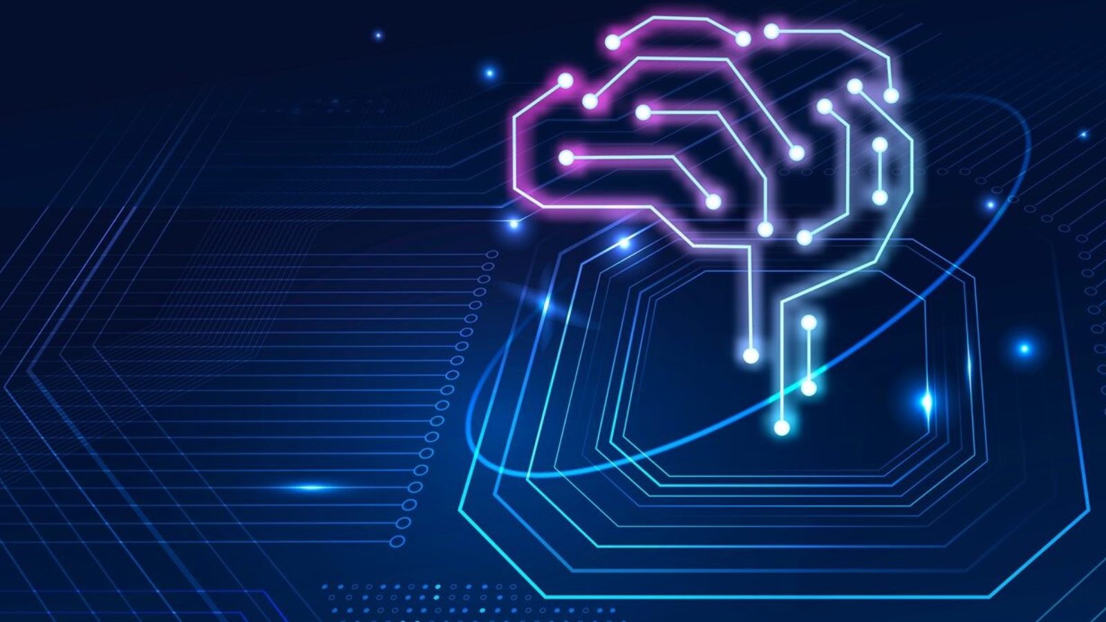 AI technology brain background digital transformation concept